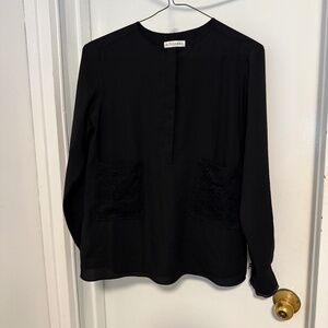 Altuzarra Blouse with front lace pocket - button closure center front - Sz M